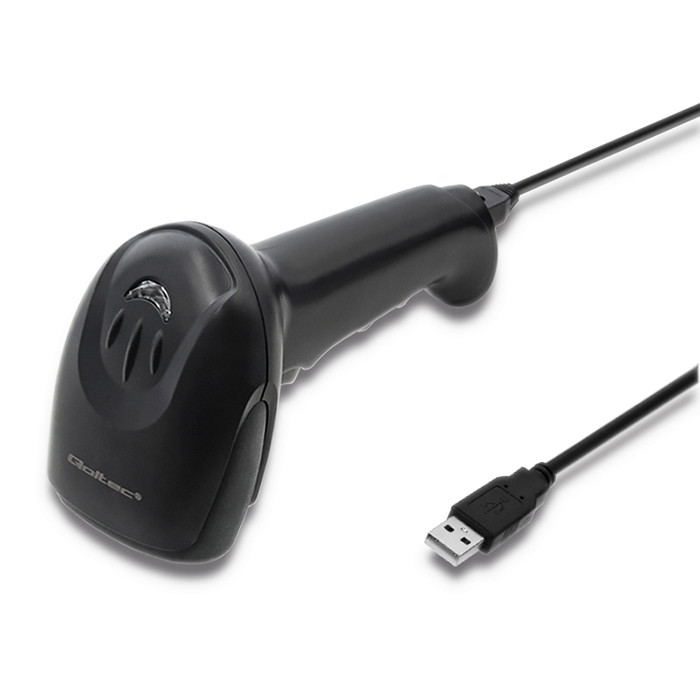 Qoltec 50866 Laser barcode reader 1D | CCD | USB | Black svītru koda lasītājs