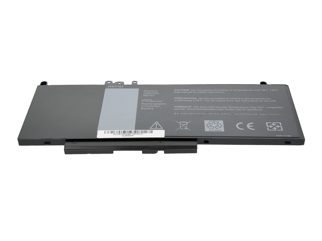 Mitsu for Dell Latitude E5450,E5550,E5570 5200mAh (BC/DE-E5550) akumulators, baterija portatīvajiem datoriem