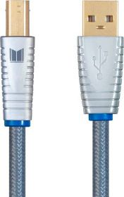 Kabel USB Monoprice USB-A - USB-B 1 m Srebrny 8490798 (0889028086223) USB kabelis