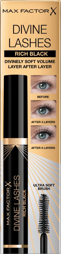 MAX FACTOR Divine lashes mascara zwiekszajaca objetosc 001 Rich Black 8ml 114028 (3616301261902) skropstu tuša