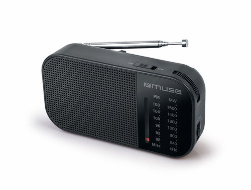 Muse M-025 R, Portable radio, Black radio, radiopulksteņi