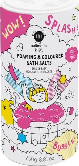 Nailmatic Nailmatic Kids Foaming & Coloured Bath Salts pieniaca sie sol do kapieli dla dzieci Pink 250g 3760229891021 (3760229891021) aksesuāri bērniem