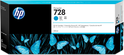  Hewlett-Packard kārtridži  728,  300ml Cyan (F9K17A) kārtridžs