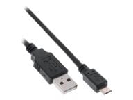 Kabel USB InLine microUSB 1m Black (31710Q) USB kabelis