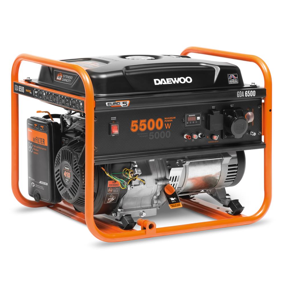 Daewoo GDA 6500 engine-generator 5000 W 30 L Petrol Orange, Black