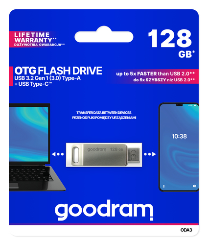 GoodRam ODA3 USB 3.2 128GB Silver 5908267960271 USB Flash atmiņa