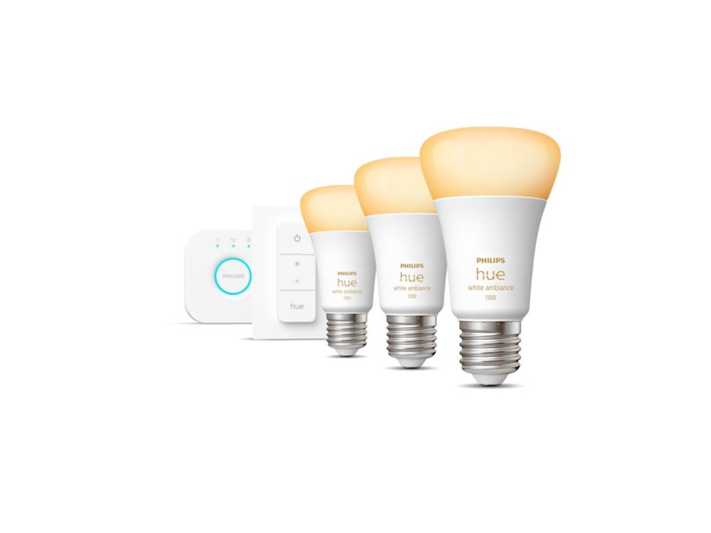 Philips Hue mostek + 3 grzybki E27 8,5W WA BT + switch apgaismes ķermenis