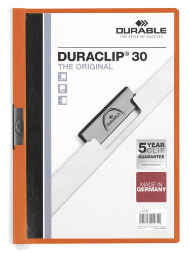 DURABLE Klemm-Mappe Duraclip Original 30 orange papīrs