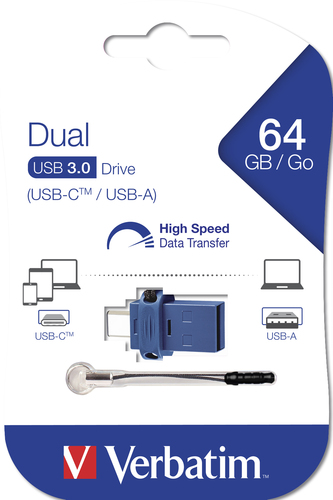 Verbatim Store 'n' Go Dual USB Drive Type-C - USB flash drive - 64 GB USB Flash atmiņa