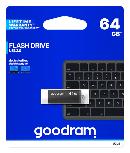 GOODRAM CUBE 64GB  USB2.0 BLACK USB Flash atmiņa