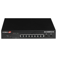 Edimax GS-5208PLG network switch Gigabit Ethernet (10/100/1000) Power over Ethernet (PoE) 1U Black komutators