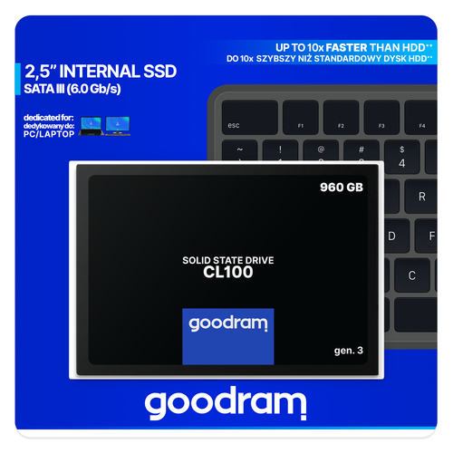 Goodram CL100 2.5" 960 GB Serial ATA III  TLC SSD disks