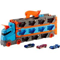 Hot Wheels 2-in-1 Racetrack Transporter Toy Vehicle (Blue/Orange) Rotaļu auto un modeļi