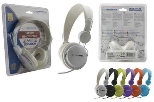 ESPERANZA EH148W SENSATION Audio Stereo Headphones with volume control   | 3m austiņas
