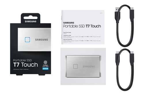 Samsung Portable SSD T7 Touch USB3.2 500GB silber SSD disks
