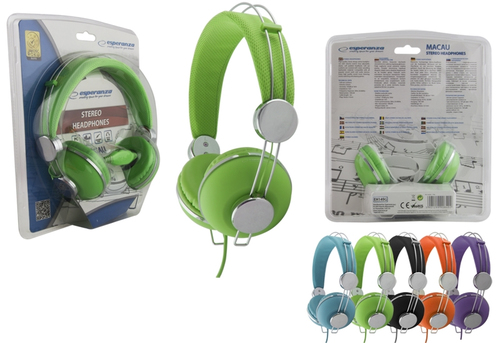 ESPERANZA EH149G MACAU Audio Stereo Headphones with volume control   | 3m austiņas