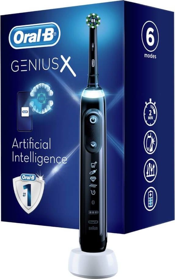 Oral-B Genius X Adult Oscillating toothbrush Black mutes higiēnai