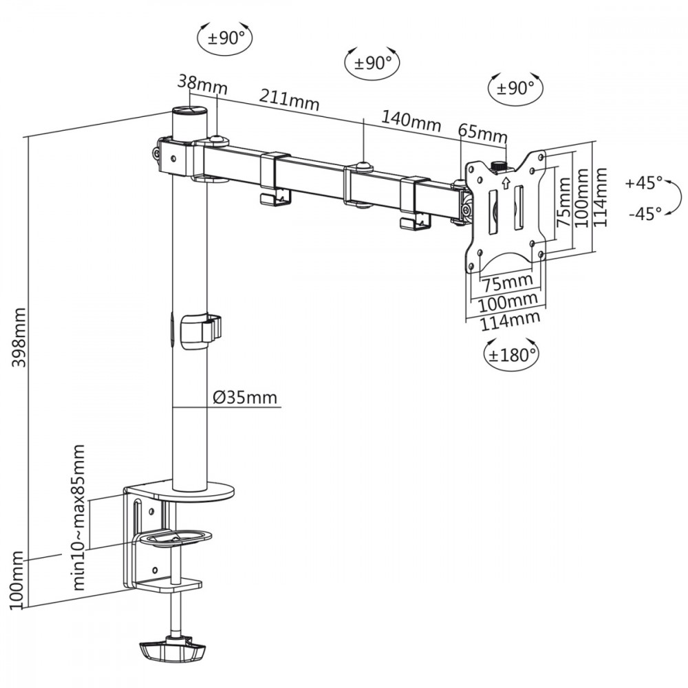 Maclean MC-883 monitor mount / stand TV stiprinājums