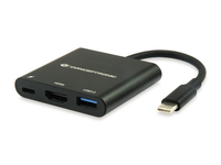 CONCEPTRONIC Adapter USB-C -> HDMI,USB3.0,PD 4K30Hz 0.15m sw adapteris