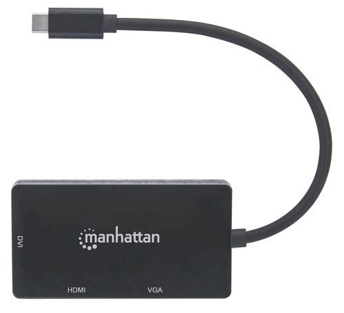 Manhattan USB-C 3in1 Multiport Konverter DVI HDMI VGA-Buchse adapteris