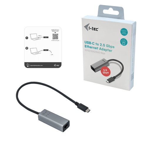 i-tec USB-C Metal 2.5Gb ps Ethernet Adapter adapteris