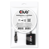 Club3D Adapter MiniDisplayport > VGA aktiv St/Bu schwarz Polybeutel adapteris