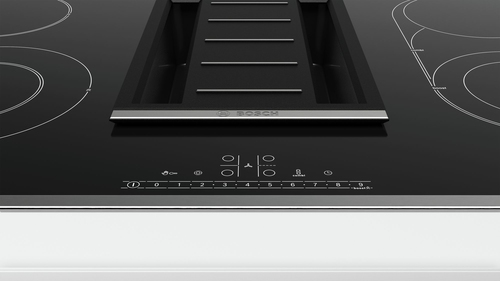 Bosch PKM845F11E, stand-alone cooking field (black / stainless steel, with built extractor) Cepeškrāsns