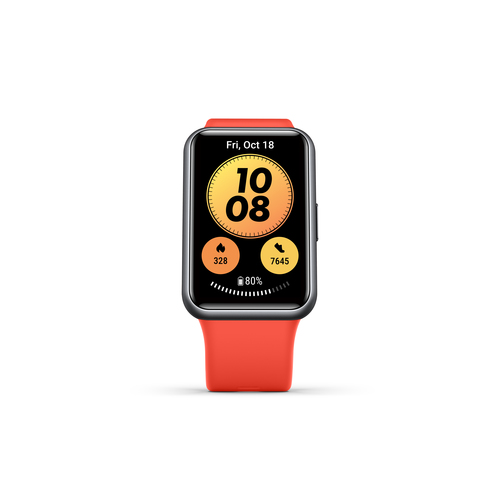 Huawei Watch Fit new - Schwarz - intelligente Uhr mit Riemen - Silikon - Pomelo Red - Handgelenkgröße: 130-210 mm - Anzeige 4.2 cm (1.64) - Viedais pulkstenis, smartwatch