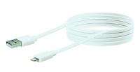 Schwaiger USB Kabel 2.0 Apple Lightning 2,0m Flachkabel weis aksesuārs