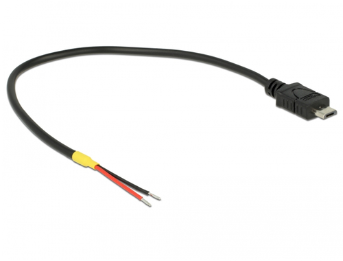 DELOCK USB Mikro-B St -> 2x offene Kabelenden Strom 0.2m kabelis, vads