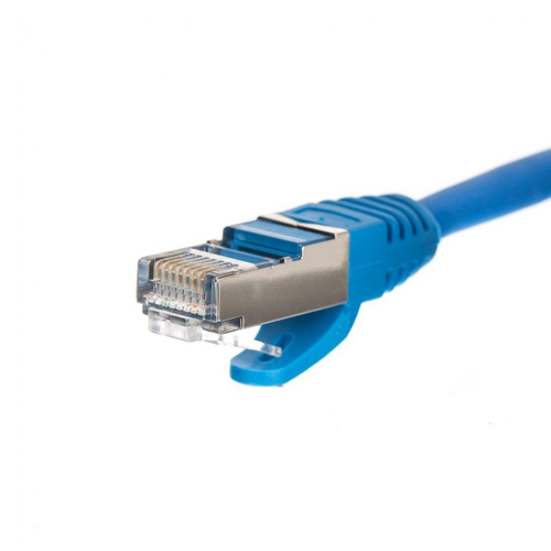 Netrack patch cable RJ45, snagless boot, Cat 5e FTP, 3m blue kabelis, vads