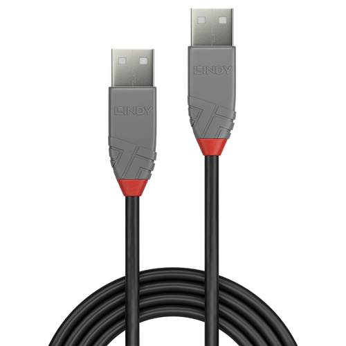 Lindy USB 2.0 Kabel Typ A Anthra Line 1m kabelis, vads