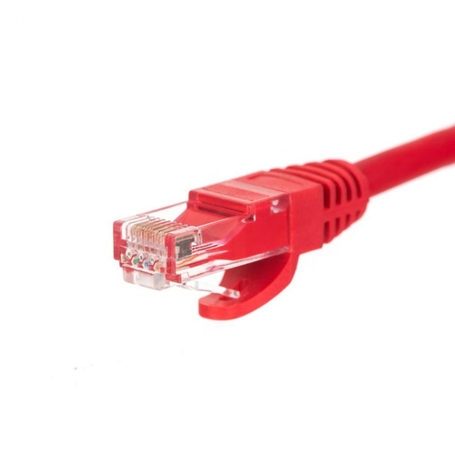 Netrack patch cable RJ45, snagless boot, Cat 5e UTP, 7.5m red kabelis, vads