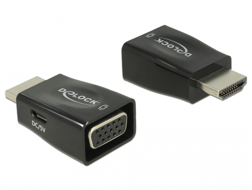 65902 HDMI A VGA Schwarz Kabelschnittstellen-/adapter (65902) kabelis, vads