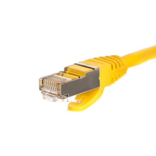 Netrack patch cable RJ45, snagless boot, Cat 5e FTP, 7m yellow kabelis, vads