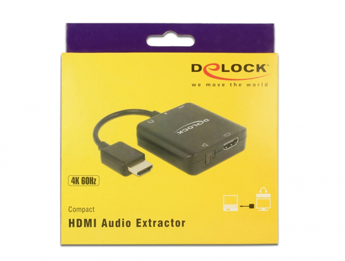 DeLOCK HDMI Audio Extractor 4K 60 Hz kom kabelis, vads