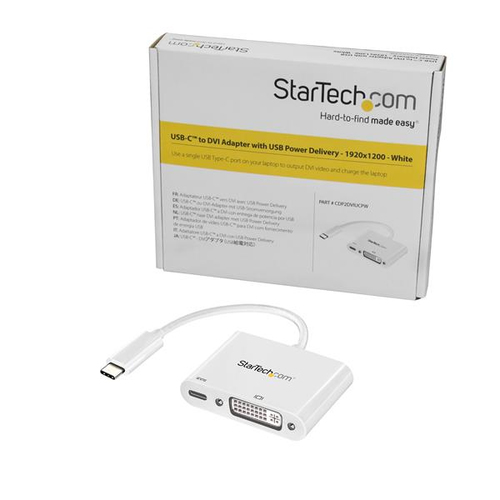 StarTech.com USB-C auf DVI Adapter mit USB Stromversorgung -1920 x 1200 - Wei... kabelis, vads