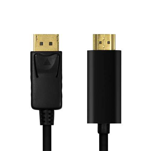 LOGILINK - DisplayPort cable, DP 1.2 to HDMI 1.4, black, 3m kabelis, vads