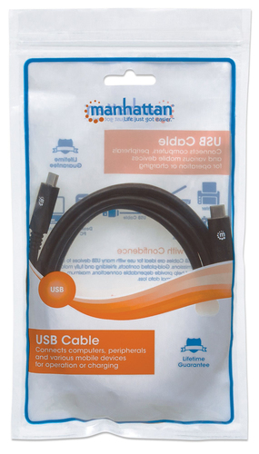 Manhattan USB 3.1 Gen1 Kabel C-Stecker/C-Stecker 2m schwarz kabelis, vads