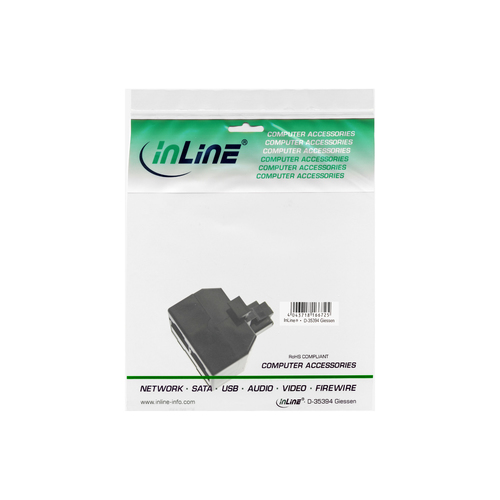 InLine ISDN rack socket 1x RJ45 male - 2x RJ45 female w/o terminal resistor (69934) kabelis, vads