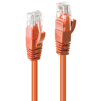 LINDY 48107 Cat.6 U/UTP Kabel, orange, 1m kabelis, vads