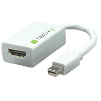 Techly Mini DisplayPort male to HDMI female adapter, white, 15cm kabelis, vads