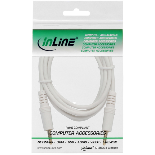 InLine 99942W 2m 3.5mm White Audio Cable (99942W) kabelis, vads