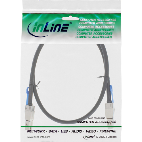  InLine Kabel Mini SAS HD SFF-8644 - SFF-8644 12Gb/s 2m (27638C) kabelis, vads