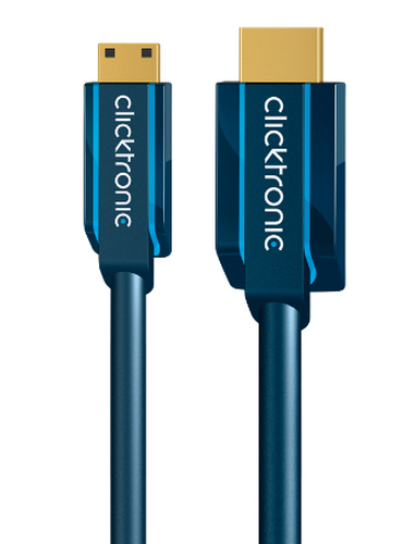 Clicktronic 70322 Mini-HDMI™ adapter cable with Ethernet, 2m kabelis, vads