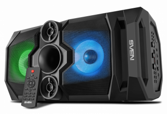 Speaker SVEN PS-655, black (50W, TWS, Bluetooth, FM, USB, microSD, LED-display, RC, 2x4400mA*h); SV-020163 pārnēsājamais skaļrunis