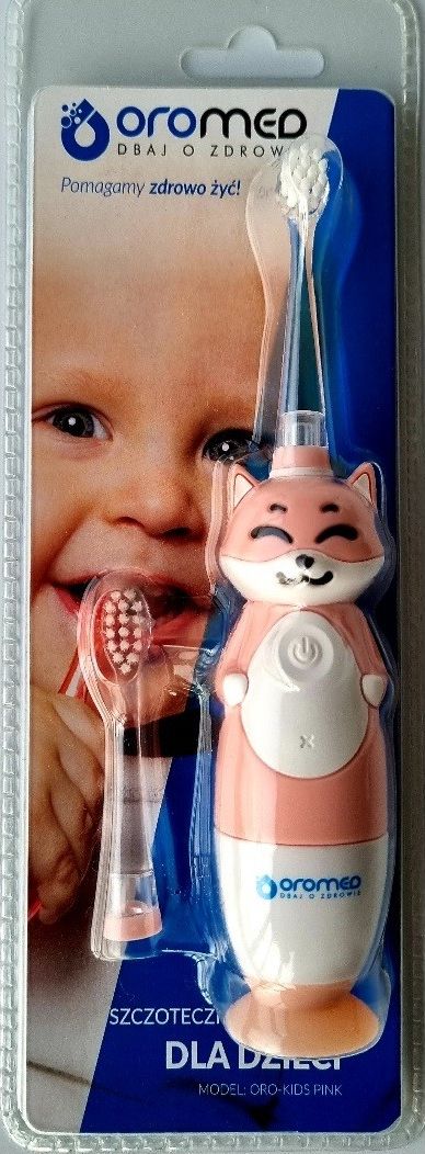 Oromed Oro-kids sonic toothbrush pink mutes higiēnai