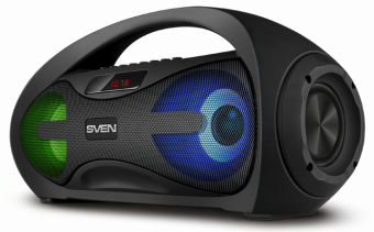 Speaker SVEN PS-425, black (12W, Bluetooth, FM, USB, microSD, LED-display, 1500mA*h); SV-019624 pārnēsājamais skaļrunis