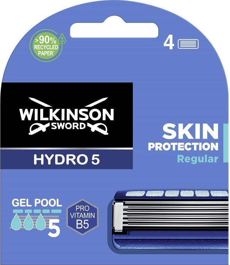 Wilkinson Hydro 5 Skin Protection Regular Replacement razor blades for men 4pcs vīriešu skuvekļu piederumi