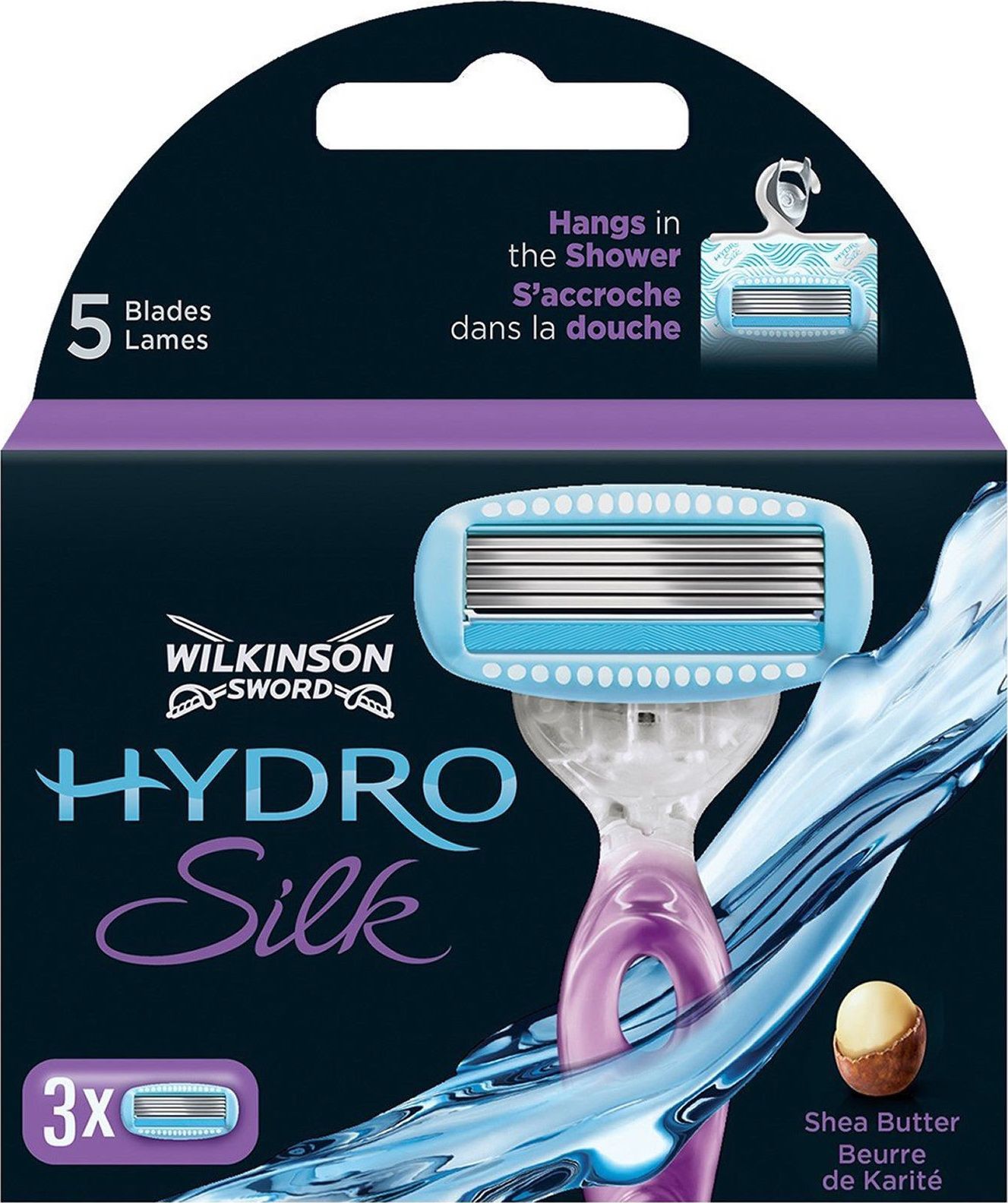 Wilkinson Sword Hydro Silk shaving set 1 pc razor + 3 razor blades vīriešu skuvekļu piederumi